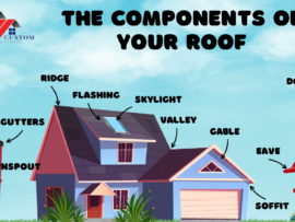 Customized infographic showing the components of a roof