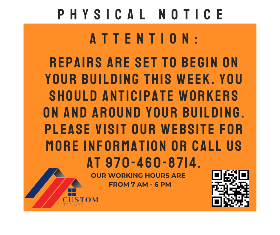 community notice of roof replacement