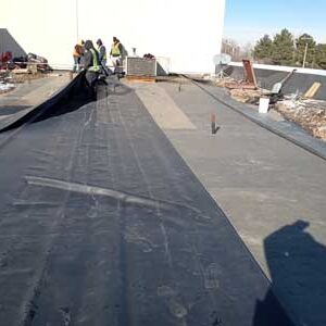 Flat roof installation by Custom Exteriors