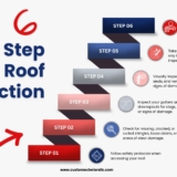 Infographic created by Custom Exteriors to explain the process they use when inspecting a roof