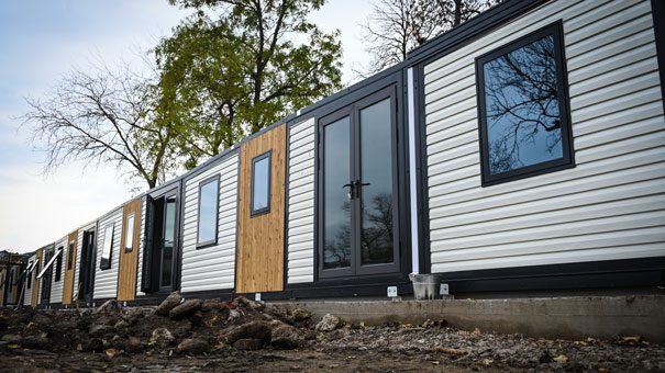 Natural wood accents on the exterior of homes