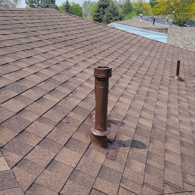 Residential roof replacement by Custom Exteriors, a Fort Collins roofing company