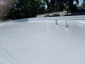 Commercial roof coating by Custom Exteriors