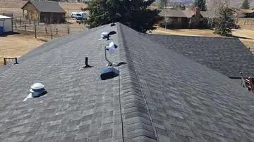 Berthoud roof replacement - Custom Exteriors, LLC Completed roof replacement with IKO impact resistant asphalt shingles in Berthoud.
