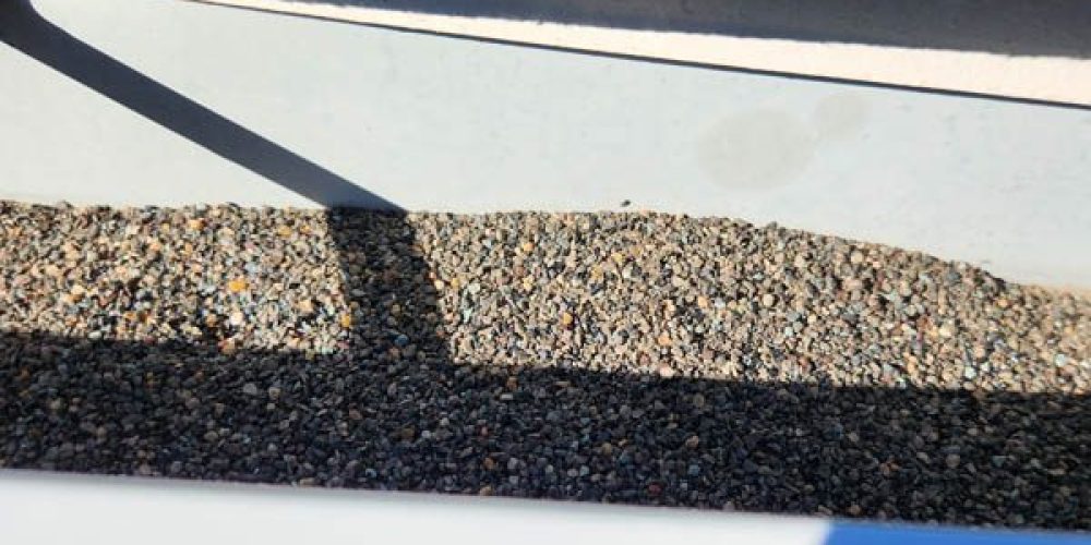 Findings of granule loss in gutters during bi-annual roof inspection