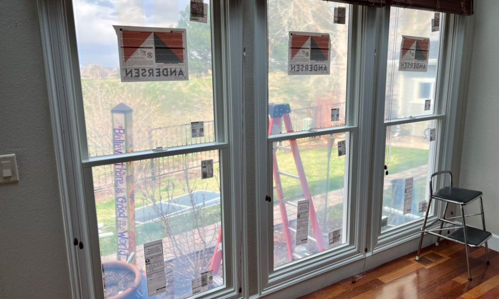 Double hung windows installed by Custom Exteriors, a Northern Colorado window company