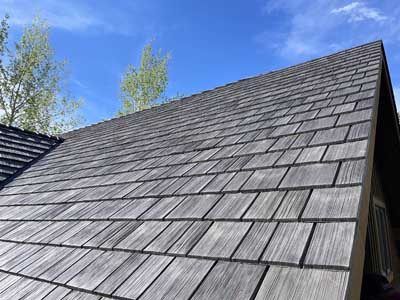 Synthetic shake shingle roof replacement